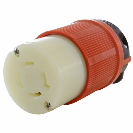 AC WORKS NEMA L16-20R 3-Phase 20A 480V 4-Prong Locking Female Connector with UL, C-UL Approval in Orange ASL1620R